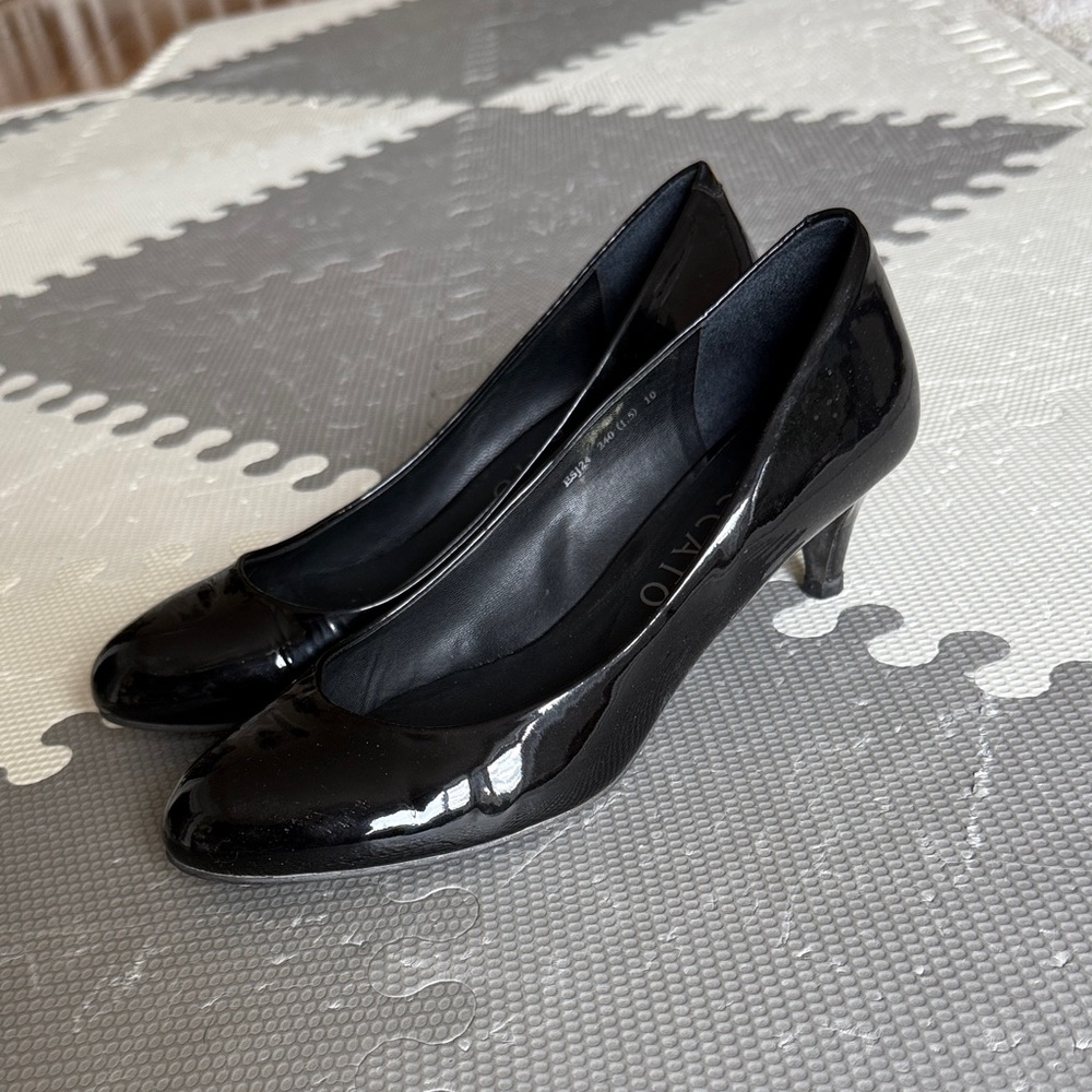 Staccato Black Patent Leather Heels